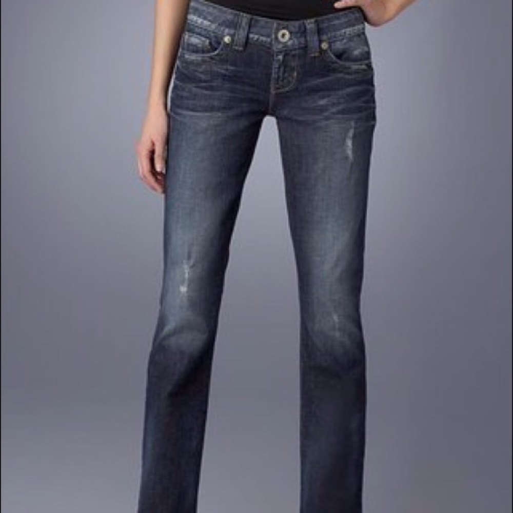 Distressed bootcut guess jeans